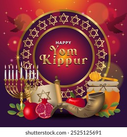 Illustration von yom kippur Hintergrund mit jüdischem Element. Gradientenkonzept