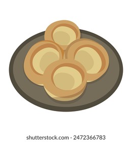 illustration of Yorkshire pudding food in flat design. UK Yorkshire day concept.