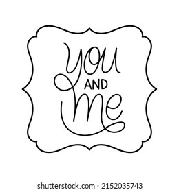 illustration of you and me on frame