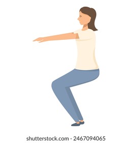 Illustration of a young adult woman performing a balancing exercise on one leg, showcasing stability, flexibility, and agility in her active lifestyle, with a focus on fitness, health, and wellness