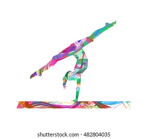 illustration of a young athlete who practices gymnastics