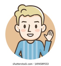 Illustration of young blond man