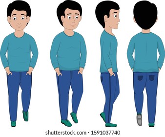 Illustration of Young Boy standing