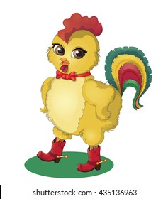 Illustration of young cock