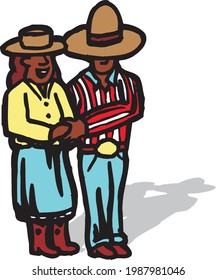 ilustración de una pareja joven