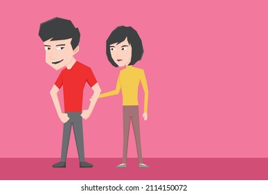 An illustration of a young couple 