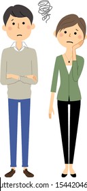 It is an illustration of a young couple who had problems.