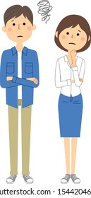 It is an illustration of a young couple who had problems.