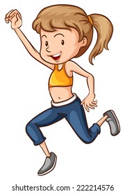 Illustration of a young dancer on a white background 
