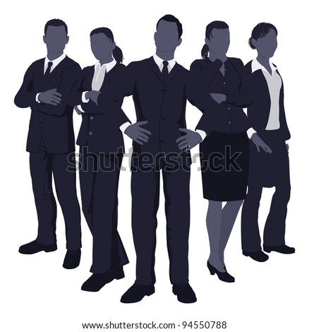 Illustration of a young dynamic smart business team