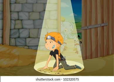 Illustration of a young explorer