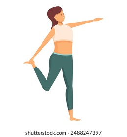 Illustration of a young female performing a balance yoga pose with ease