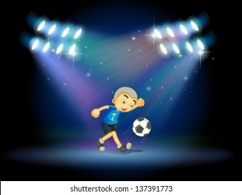 Illustration of a young football player at the stage