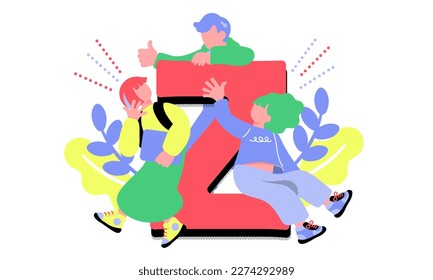 Illustration of young generation Z