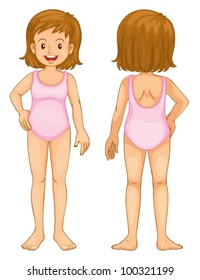 Illustration of young girl anatomy