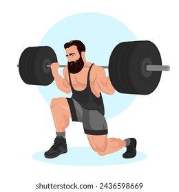 Abbildung eines jungen Mannes, der in einem Fitnessstudio trainiert. Fitnessstudio. Bodybuilding. Krafttraining. Sportler.