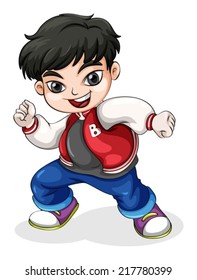 Illustration of a young hiphop dancer on a white background 