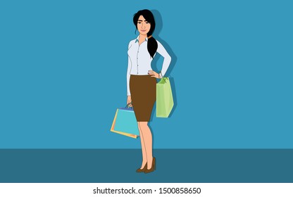 Illustration of a young lady