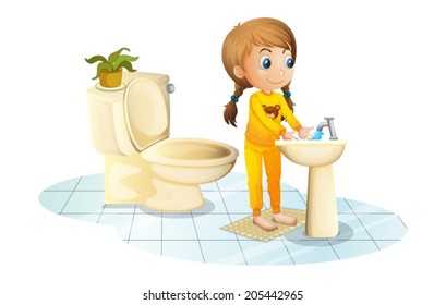 Girl Washing Hands Stock Vectors, Images & Vector Art | Shutterstock