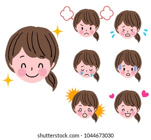 
Illustration of a young lady's expression
