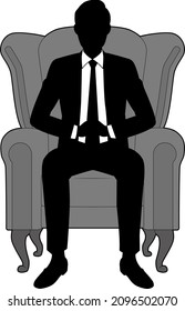 Illustration of a young male businessman sitting on the couch