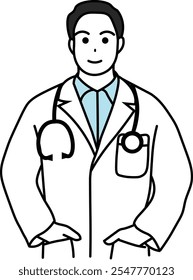 Illustration of a young male doctor
