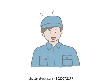 Illustration of a young male engineer. Simple and easy to use.