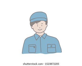 Illustration of a young male engineer. Simple and easy to use.