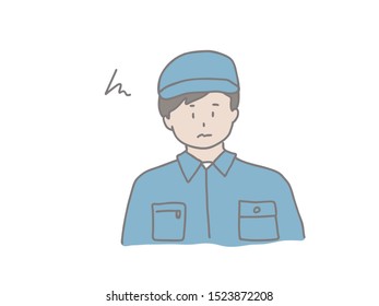 Illustration of a young male engineer. Simple and easy to use.