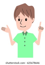 Illustration of a young man doing a gesture