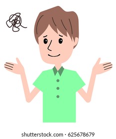 Illustration of a young man doing a gesture