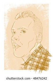 illustration of a young man face