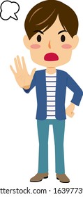 Illustration of a young man getting angry