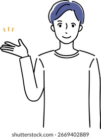 Ilustração de um jovem fazendo um gesto