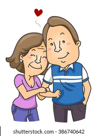 Illustration Of A Young Man With An Older Woman