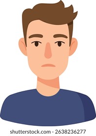 Illustration of a Young Man with a Serious Expression
