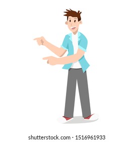 Illustration Young Man Showing Something Stock Vector (Royalty Free ...