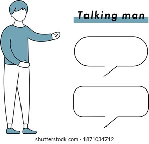 Illustration of a young man talking