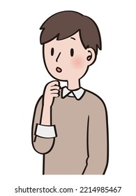 Illustration of a young man in a thinking pose