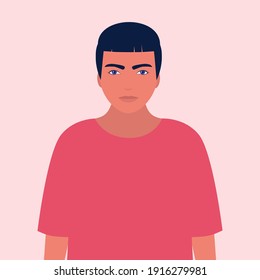 Illustration of young man. Vector illustration in a flat style