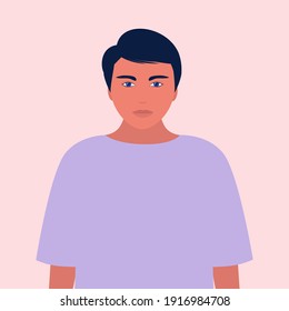 Illustration of young man. Vector illustration in a flat style