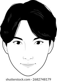 Ilustración de la cara de un hombre joven
