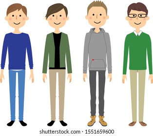 Es una ilustración de hombres jóvenes.