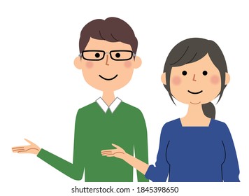 It is an illustration of young men and women to explain.
