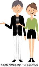 It is an illustration of young men and women to explain.