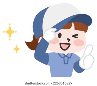 Es una ilustración de un joven trabajador en movimiento