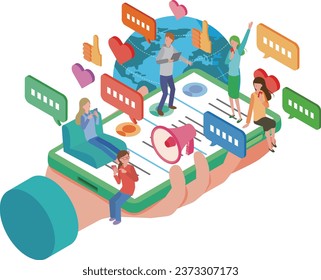 Illustration of young people connecting on SNS