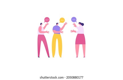 Ilustración con jóvenes hablando 