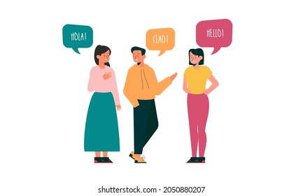 Ilustración con jóvenes hablando 