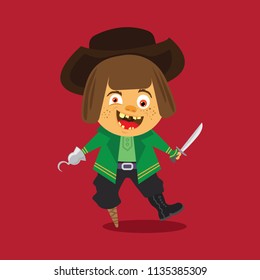 illustration of young pirate vector